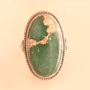 Antique Fred Harvey Era Sterling Silver Cerrillos Turquoise Ring